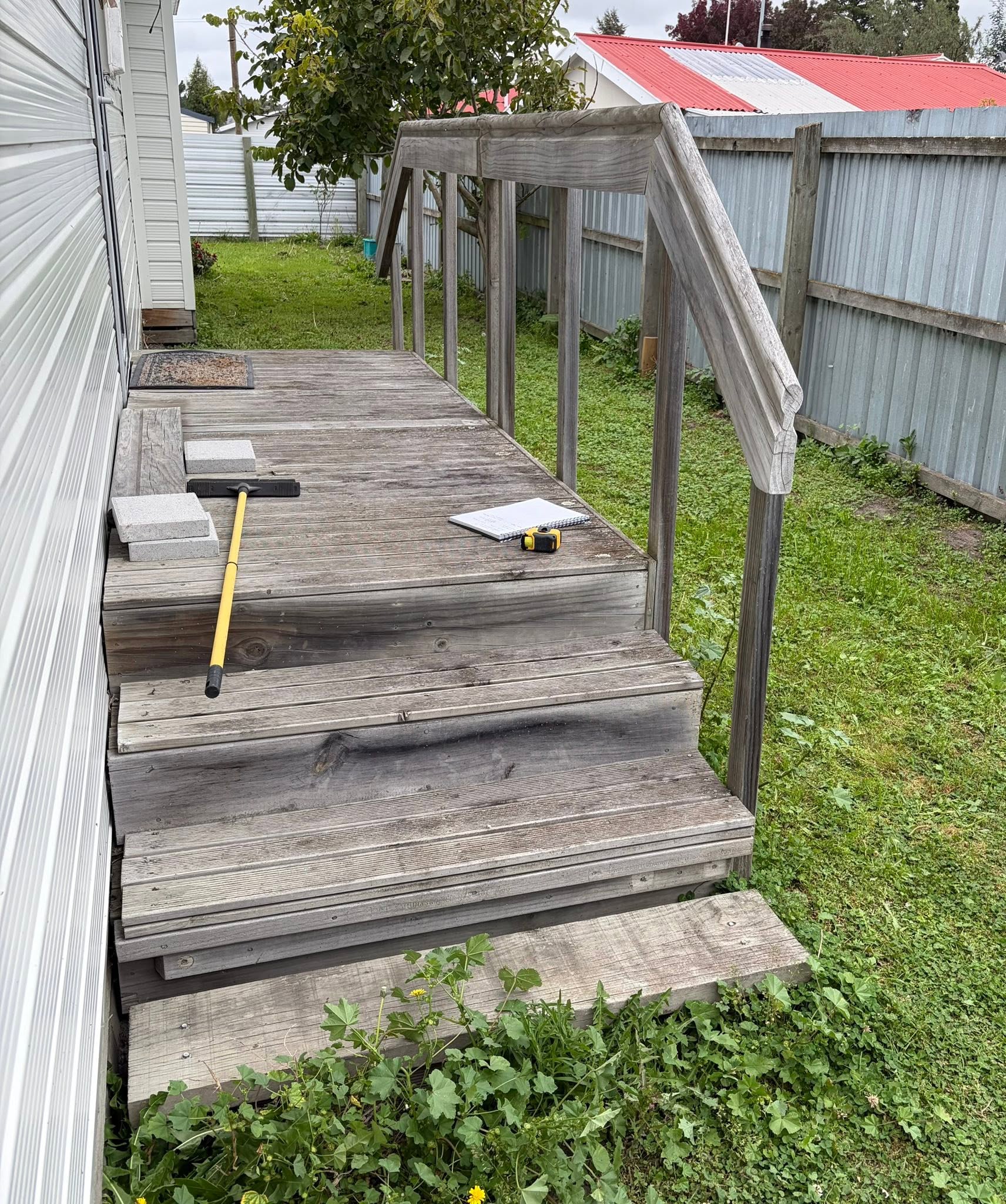 Deck landscaping before